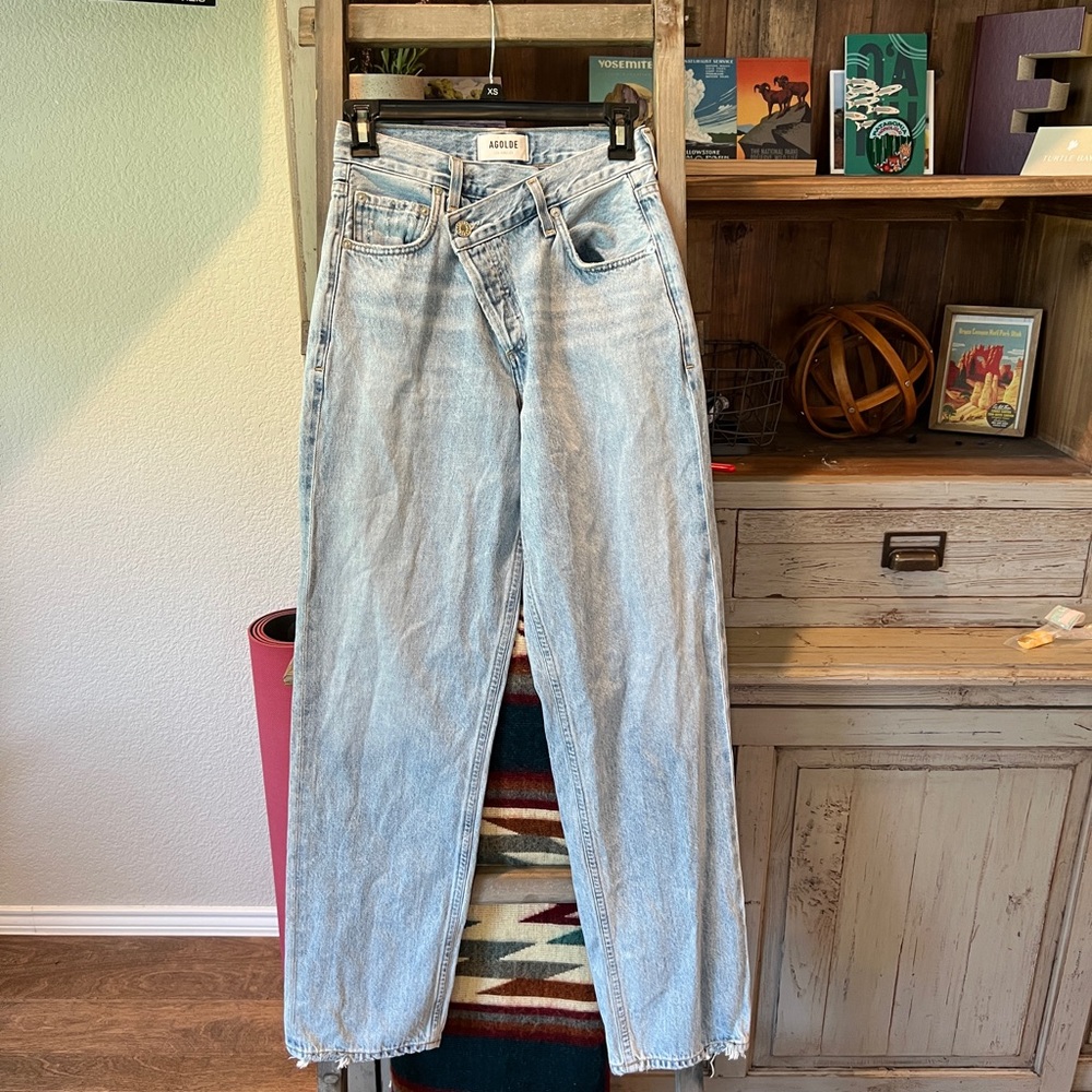Agolde Pale Blue Straight Leg Jeans